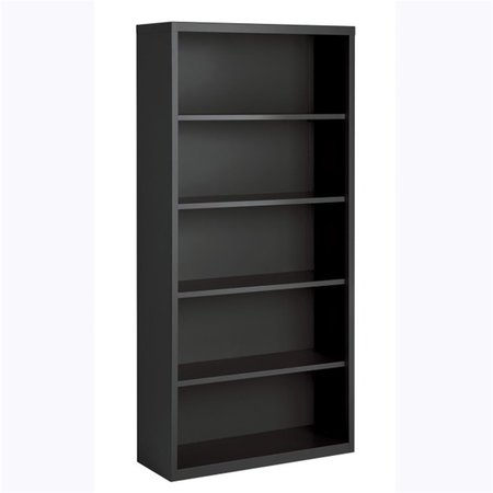 LORELL Fortress Series Wood Veneer 5 Shelves Bookcase Charcoal LLR59694